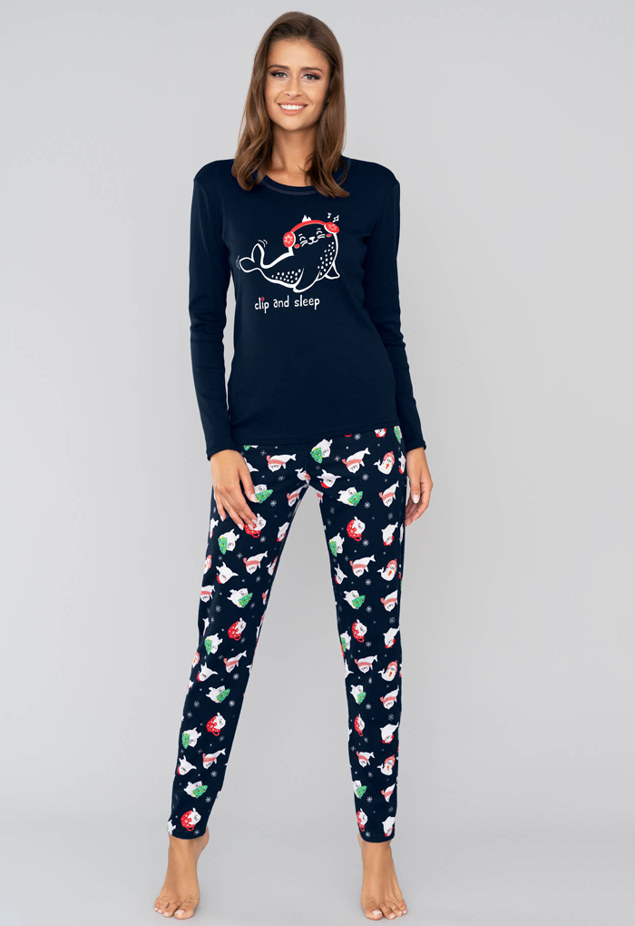 Dámské pyžamo s dlouhým rukávem Kasjana červená - Italian Fashion