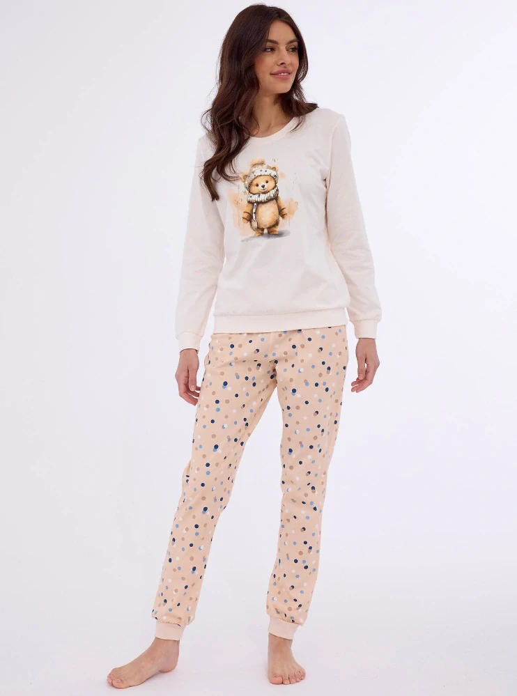 Dámské pyžamo s dlouhým rukávem Sweet Bear 671/377 - Cornette