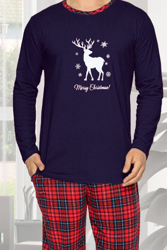 Pánské pyžamo dlouhé vánoční 18004 - La Penna