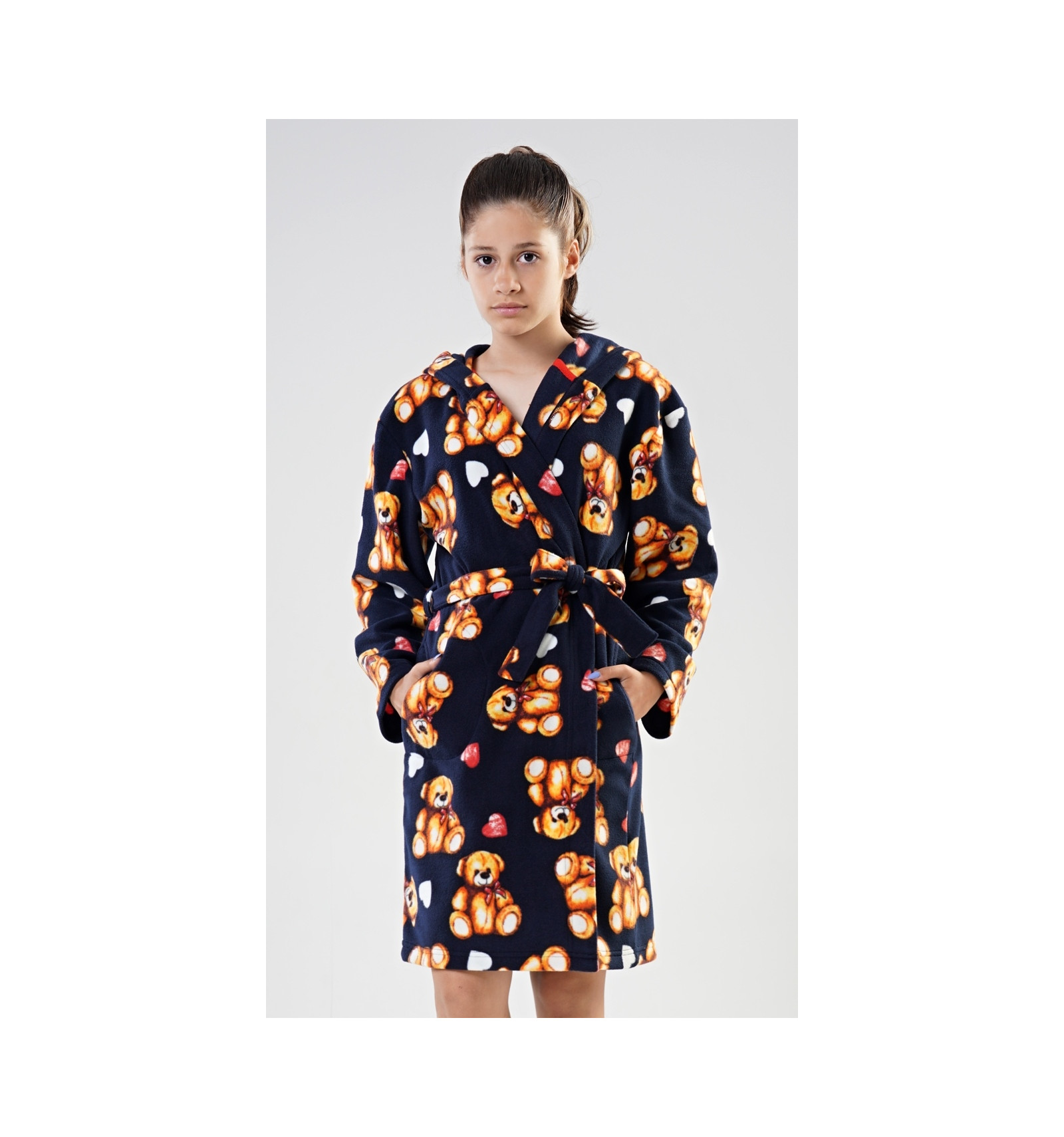 Dívčí župan s kapucí Medvídek - Vienetta Secret 