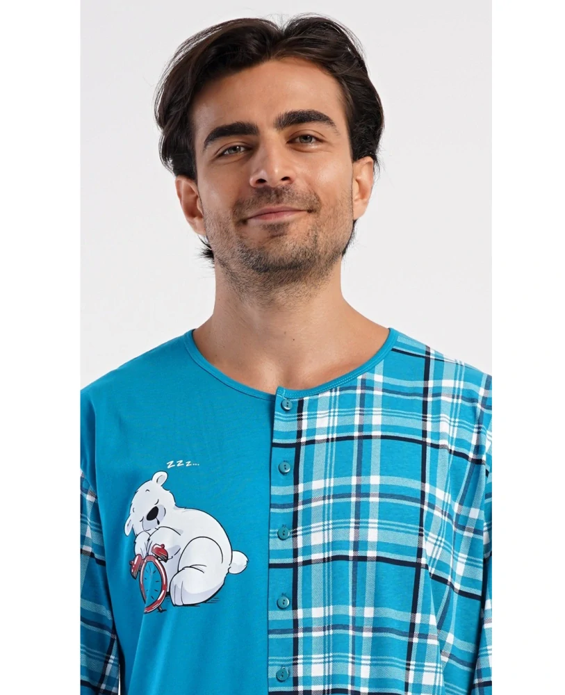 Pánský overal na spaní Méďa Ospalec - Vienetta Secret