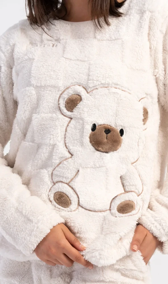 Dámské teplé pyžamo dlouhé Teddy - Vienetta Secret