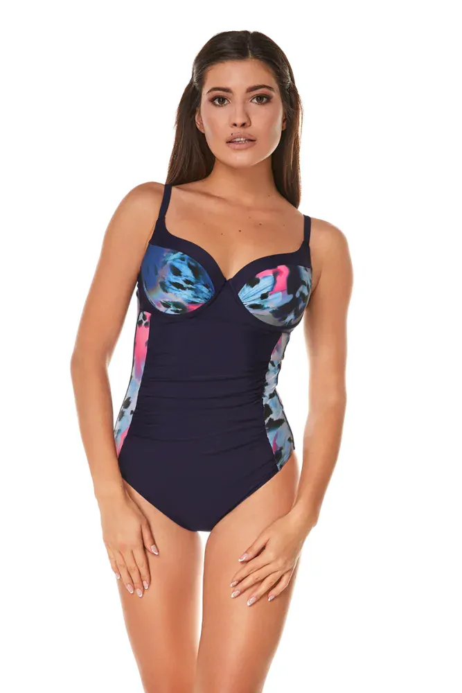 Dámské jednodílné plavky pro plnoštíhlé K 8007 - Effy  