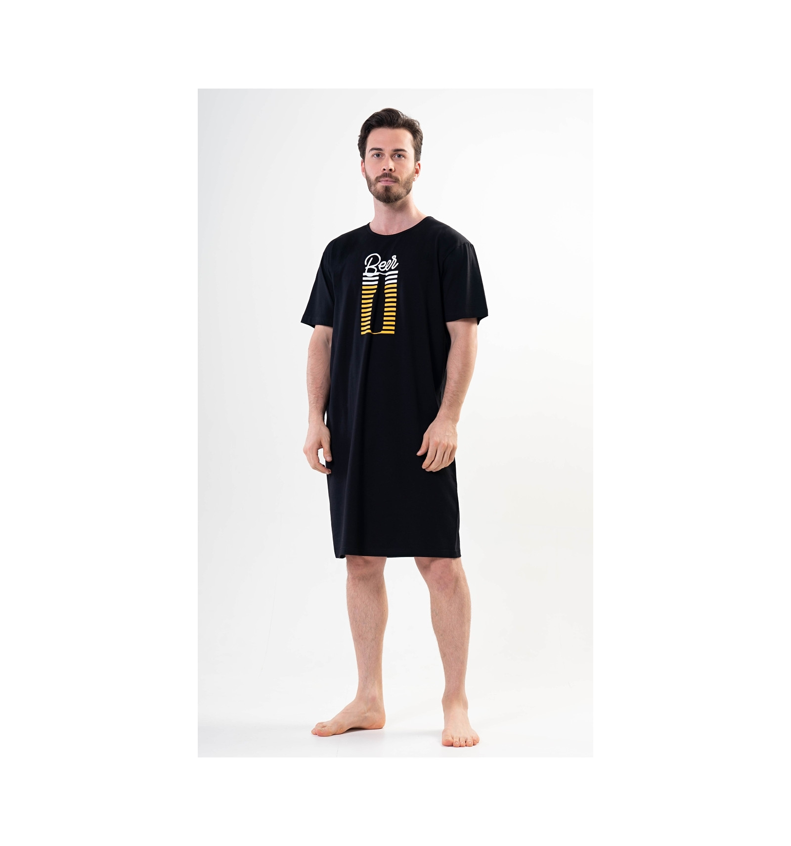 Pánská noční košile s krátkým rukávem Beer - Vienetta Secret