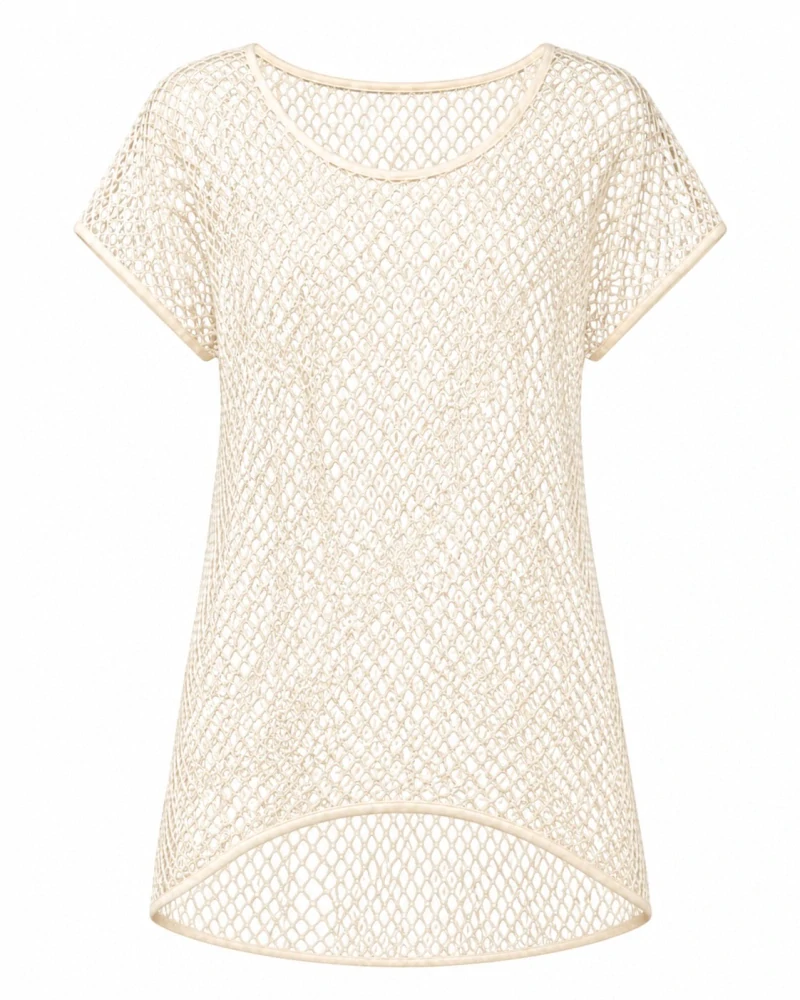 Plážové šaty, šaty k plavkám T 8054 smetanová, velikost L/XL, Effy