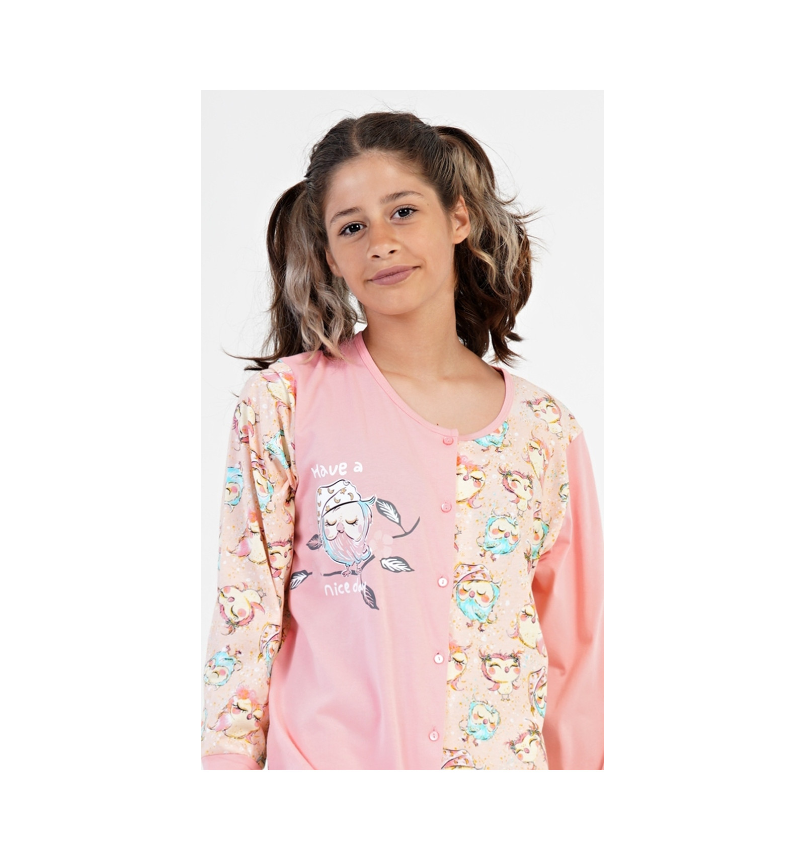 Dívčí overal na spaní Sovičky 11/12 let růžová - Vienetta Secret