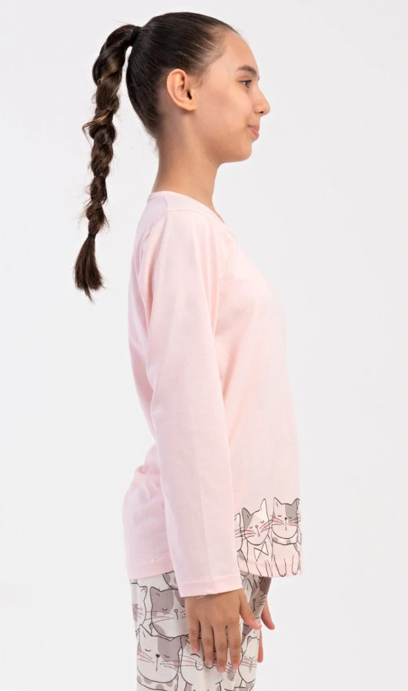 Dívčí pyžamo s dlouhým rukávem Koťata - Vienetta Secret