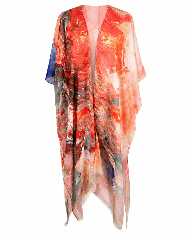 Plážové šaty - plážové kimono květ, vel.Uni, Effy